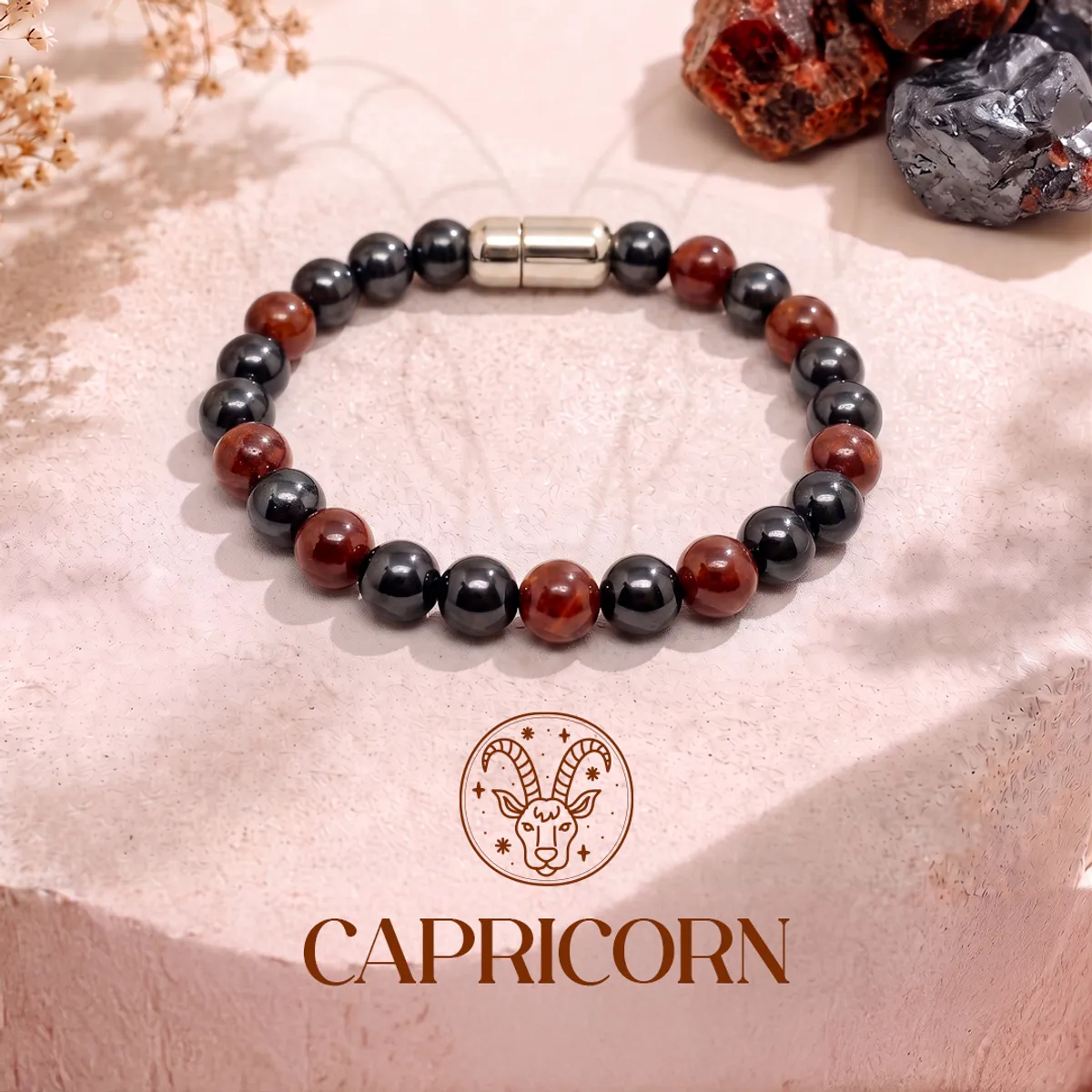 Capricorn Crystal Bracelet with FREE Raw Selenite Charging Plate